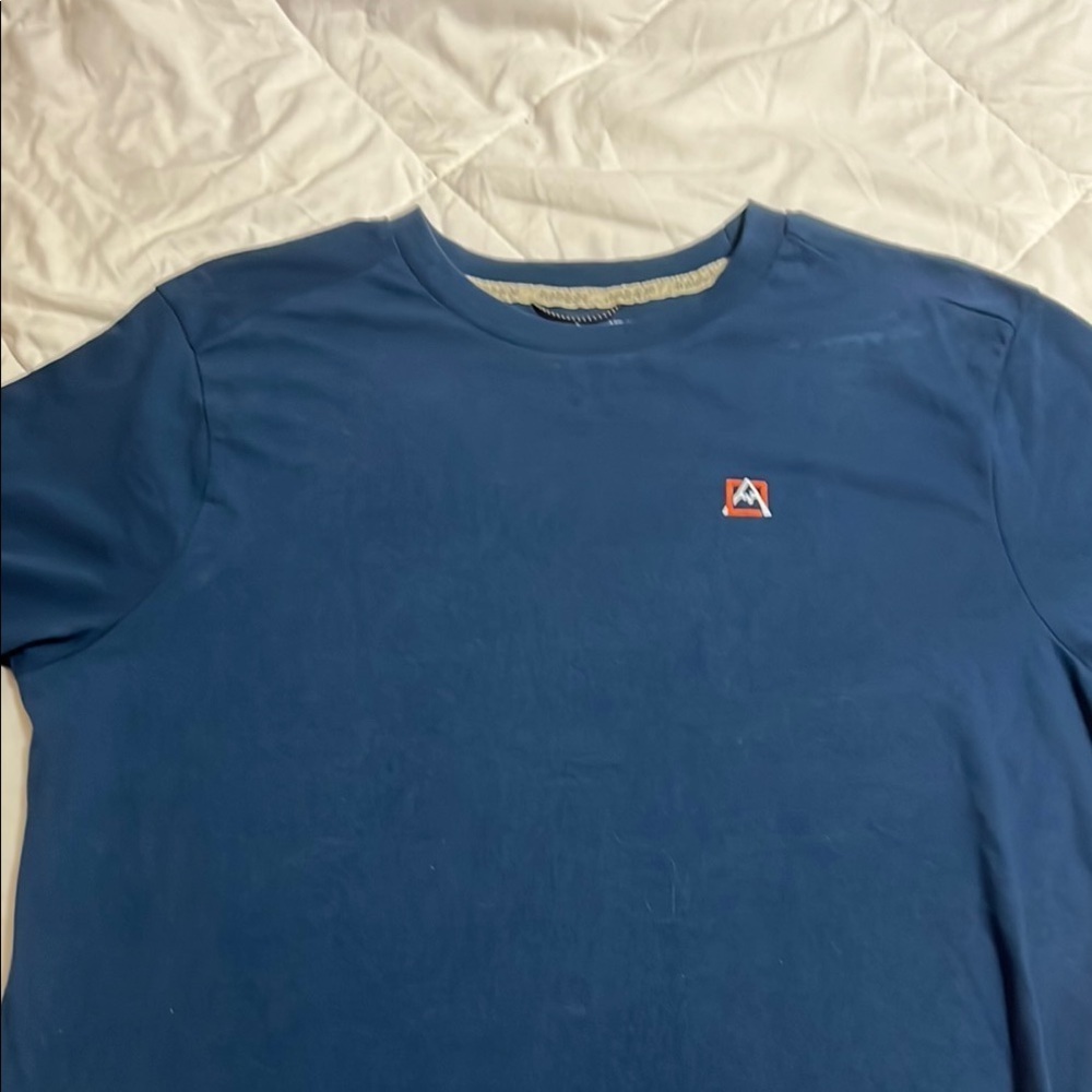 Long Sleeve Blue Tee with Crew Neck